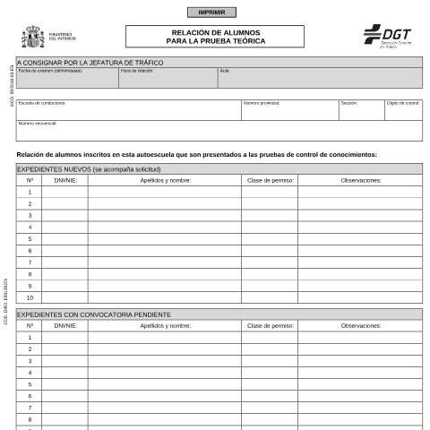 Vista previa del documento Modelo 05 — Impreso de solicitud de la DGT — Dirección General de Tráfico (DGT) — Modelos de solicitud, España (CERFA n°05)