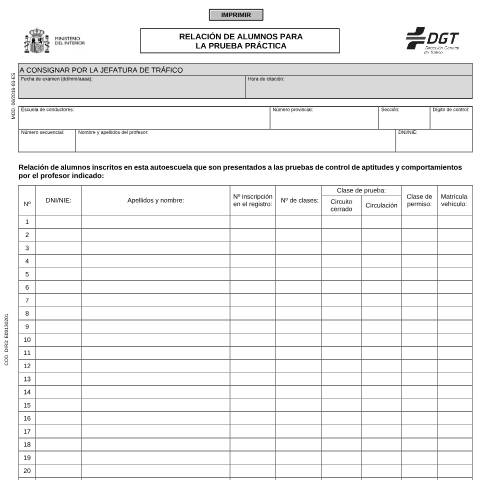 Vista previa del documento Modelo 06 — Impreso de solicitud de la DGT — Dirección General de Tráfico (DGT) — Modelos de solicitud, España (CERFA n°06)