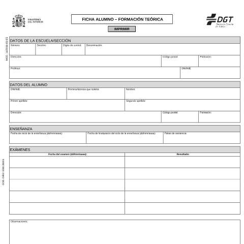 Vista previa del documento Modelo 11 — Impreso de solicitud de la DGT — Dirección General de Tráfico (DGT) — Modelos de solicitud, España (CERFA n°11)