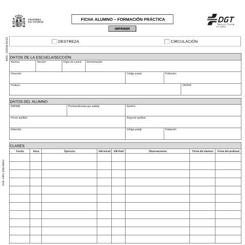 Vista previa del documento Modelo 12 — Impreso de solicitud de la DGT — Dirección General de Tráfico (DGT) — Modelos de solicitud, España (CERFA n°12)