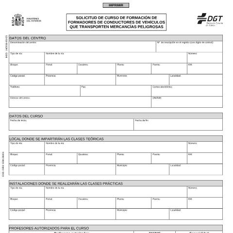 Vista previa del documento Modelo 14 — Impreso de solicitud de la DGT — Dirección General de Tráfico (DGT) — Modelos de solicitud, España (CERFA n°14)
