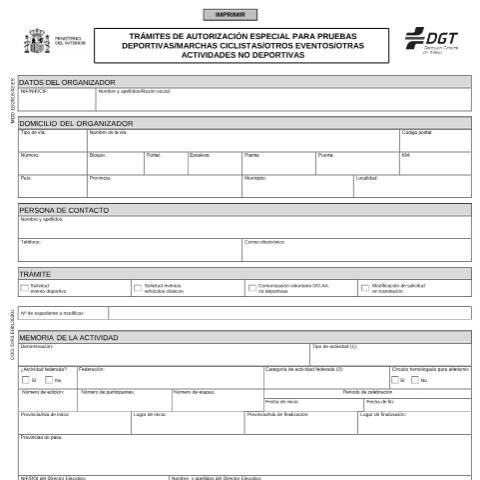 Vista previa del documento Modelo 18 — Impreso de solicitud de la DGT — Dirección General de Tráfico (DGT) — Modelos de solicitud, España (CERFA n°18)