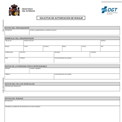 Vista previa del documento Modelo 22 — Impreso de solicitud de la DGT — Dirección General de Tráfico (DGT) — Modelos de solicitud, España (CERFA n°22)
