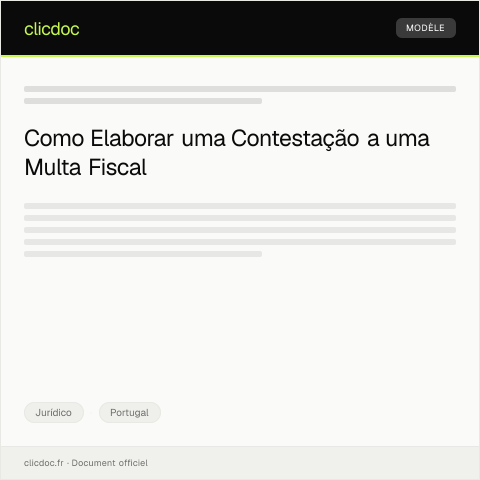 Pré-visualização do documento Modelo de Contestação a uma Multa — Jurídico, Portugal