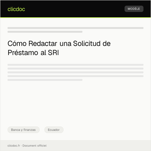 Vista previa del documento Modelo de Solicitud de Préstamo — Banca y finanzas, Ecuador