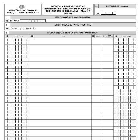Pré-visualização do documento Modelo I (IMT) - Anexo I — IMT, Portugal