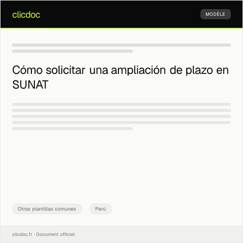 Vista previa del documento Modelo de petición para ampliar plazo de trámite en Perú — Otras plantillas comunes, Perú