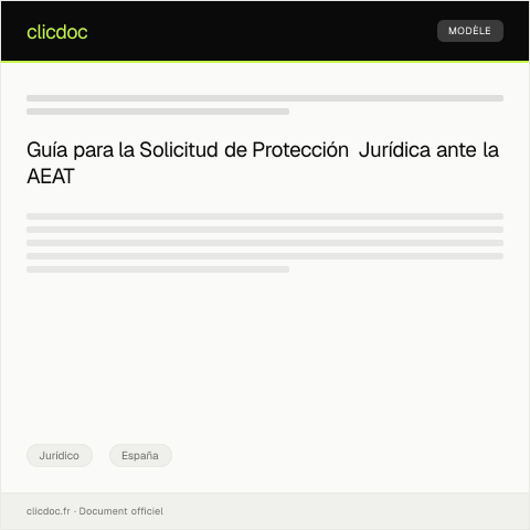 Vista previa del documento Modelo de solicitud de protección jurídica — Jurídico, España