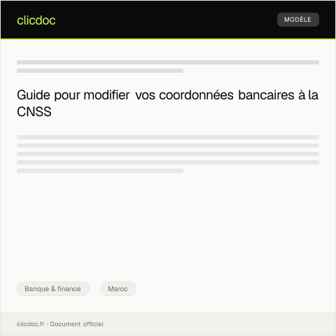 Aperçu du document Modification des informations de contact liées au compte bancaire — Banque & finance, Maroc