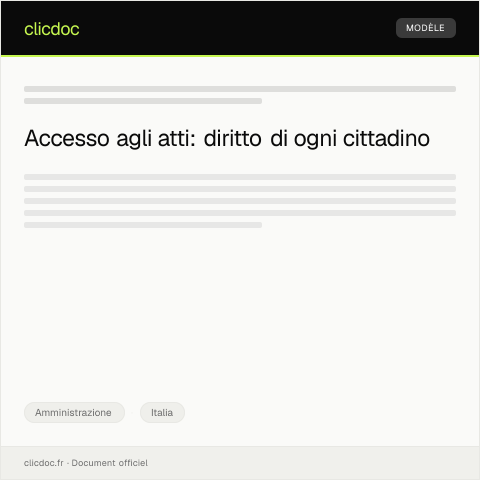 Anteprima documento Modulo di richiesta di accesso agli atti — Amministrazione, Italia