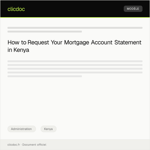 Document preview: Request for Mortgage Account Statement from Housing Finance — Administration, Kenya