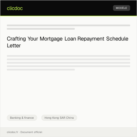 Document preview: Mortgage Loan Repayment Schedule / 按揭貸款還款安排 — Banking & finance, Hong Kong SAR China