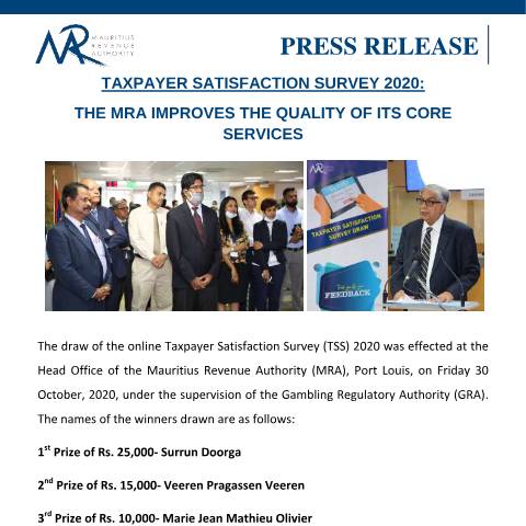 Document preview: The MRA improves the quality of its core services — Document, Mauritius (CERFA n°PressReleaseTSS2020)
