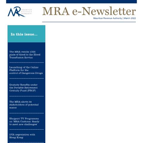 Document preview: March 2022 — Document, Mauritius (CERFA n°eNewsMarch2022)