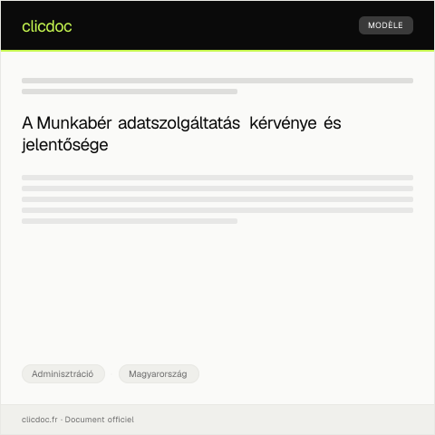 Document preview: Munkabér adatszolgáltatás kérvénye — Adminisztráció, Magyarország