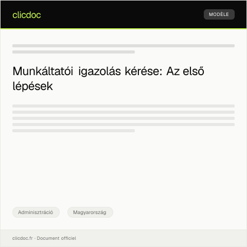 Document preview: Munkáltatói igazolás kérése a fizetésigazoláshoz — Adminisztráció, Magyarország