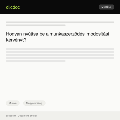 Document preview: Munkaszerződés módosítási kérvény benyújtása — Munka, Magyarország