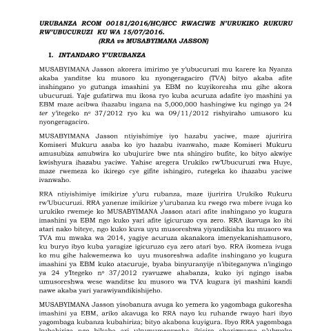 Document preview: musabyimana case — Document, Rwanda (CERFA n°musabyimana_case)