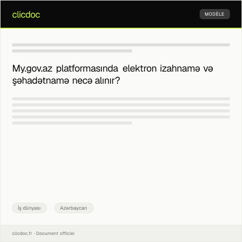 Document preview: My.gov.az üzərindən elektron izahnamə və şəhadətnamə alınması — İş dünyası, Azərbaycan
