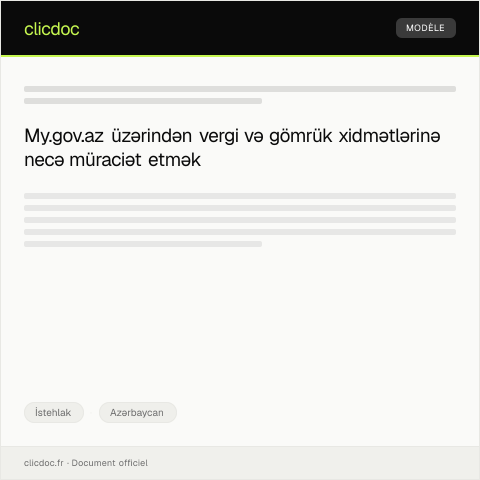 Document preview: My.gov.az üzərindən vergi və gömrük xidmətlərinə müraciət — İstehlak, Azərbaycan