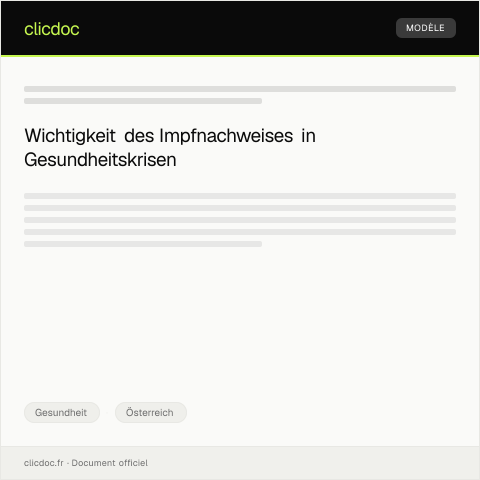 Dokumentvorschau: Nachweis der Teilnahme an Impfkampagnen — Gesundheit, Österreich