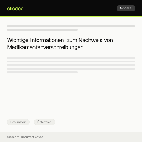 Dokumentvorschau: Nachweis über Medikamentenverschreibung bei der Krankenkasse — Gesundheit, Österreich