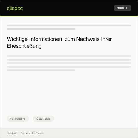 Dokumentvorschau: Nachweis über meine Eheschließung für das Standesamt — Verwaltung, Österreich
