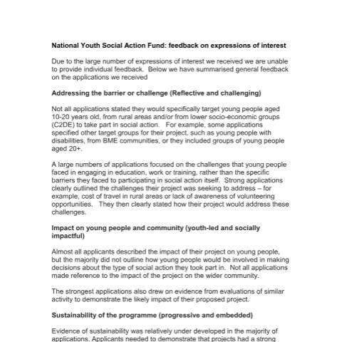 Document preview: National Youth Social Action Fund: expressions of interest — Cabinet Office, United Kingdom