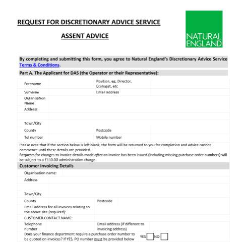 Document preview: Pay for discretionary SSSI assent advice — Natural England, United Kingdom