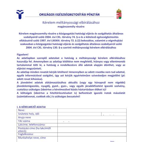 Document preview: MT.75.K — Kézi kitöltés — NEAK_EGESZSEGBIZTOSITAS, Magyarország (CERFA n°MT.75.K)