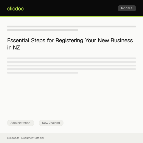Document preview: Applying for a New Business Registration with Companies Office — Administration, New Zealand