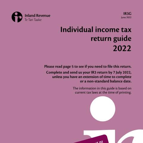 Document preview: Individual tax return guide — Income tax, New Zealand (CERFA n°IR3G)