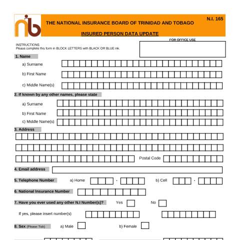 Document preview: NI 165 Special Project.FDT — Form, Trinidad & Tobago (CERFA n°NI 165 Special Project.FDT)