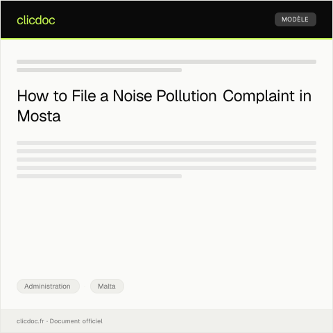 Document preview: Complaint About Noise Pollution from Construction Site - Mosta — Administration, Malta
