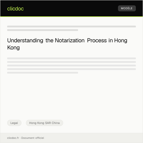Document preview: Notarization of Documents 文件公證申請 — Legal, Hong Kong SAR China