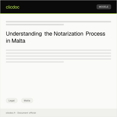 Document preview: Notarization of Documents / Notarizzar ta’ Dokumenti — Legal, Malta