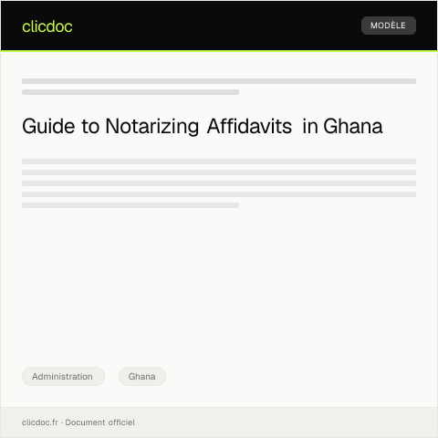 Document preview: Request for Notarization of Affidavit from Registrar General’s Department — Administration, Ghana