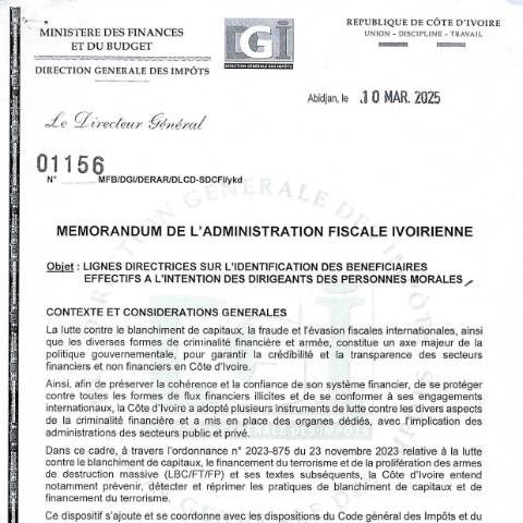 Aperçu du document note servive 01156 12032025103629 — Document officiel, Côte d'Ivoire