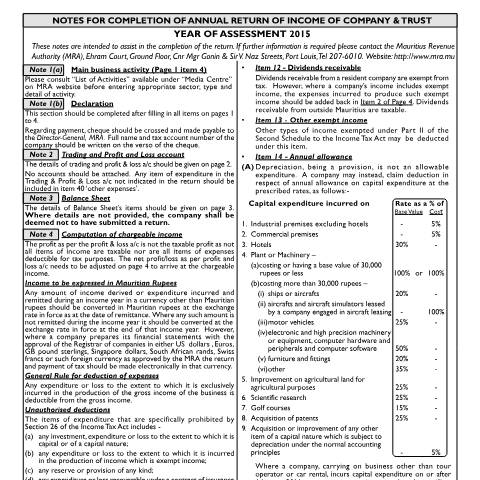 Document preview: Notes on I.T Form 3 — Form, Mauritius (CERFA n°20150116_IT03ANotes)