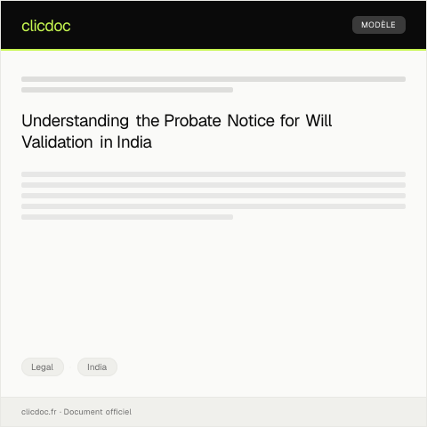 Document preview: Notice for Initiation of Probate Proceedings for Will Validation — Legal, India