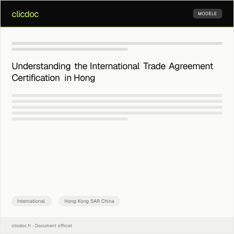 Document preview: Notice of International Trade Agreement Certification (國際貿易協議認證通知) — International, Hong Kong SAR China