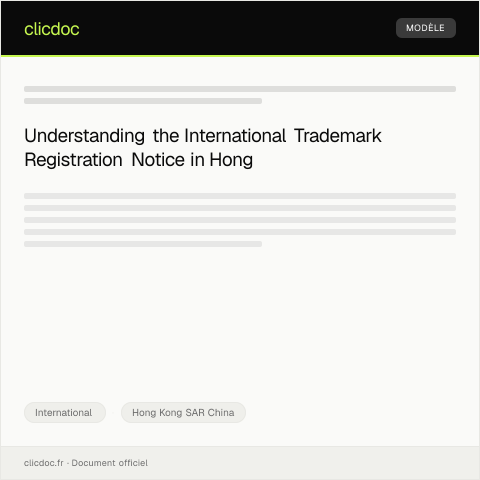 Document preview: Notice of International Trademark Registration (國際商標註冊通知) — International, Hong Kong SAR China