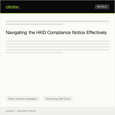 Document preview: Notice of Compliance with HKID Regulations (符合香港身份證規定通知) — Other common templates, Hong Kong SAR China