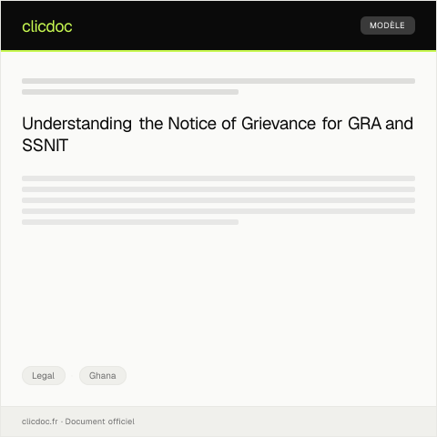 Document preview: Notice of Grievance — Legal, Ghana
