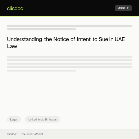 Document preview: Notice of Intent to Sue — Legal, United Arab Emirates