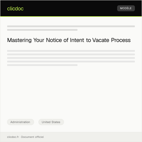 Document preview: Notice of Intent to Vacate and Move-Out Inspection Request — Administration, United States