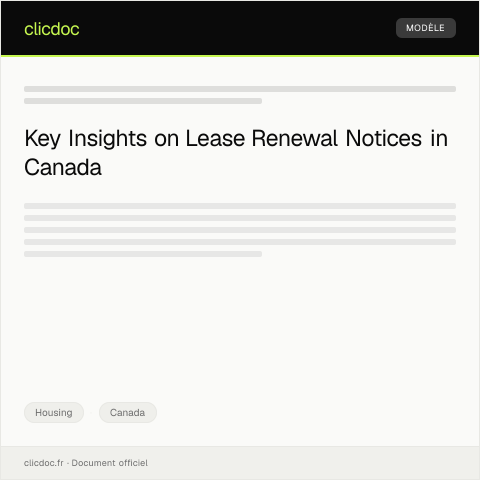 Document preview: Notice of Lease Renewal — Housing, Canada
