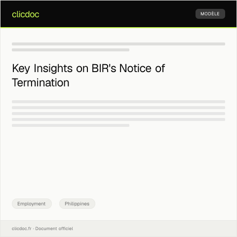 Document preview: Notice of Termination — Employment, Philippines