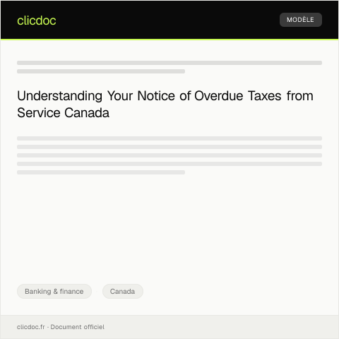 Document preview: Notice of overdue taxes - Avis de taxes en retard — Banking & finance, Canada