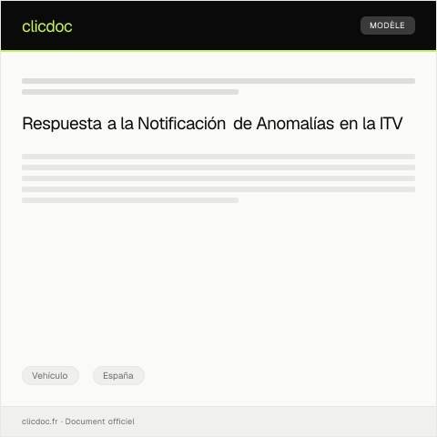 Vista previa del documento Notificación de anomalías en la inspección técnica de vehículos (ITV) — Vehículo, España